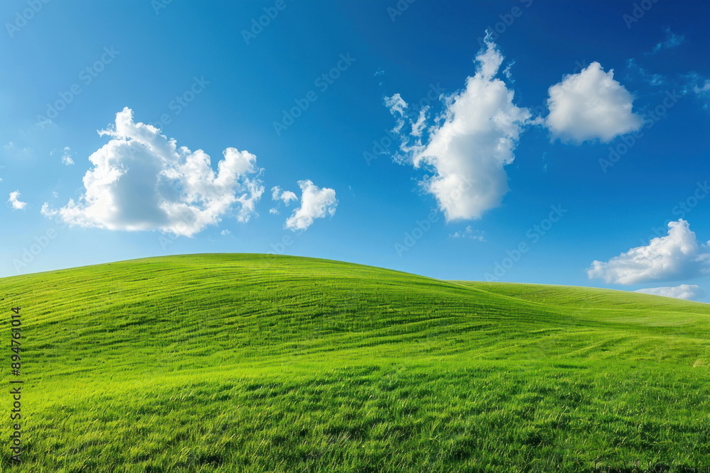 Smooth meadow on the hill with blue sky, beautiful landscape Smooth meadow on the hill with blue sky, beautiful landscape