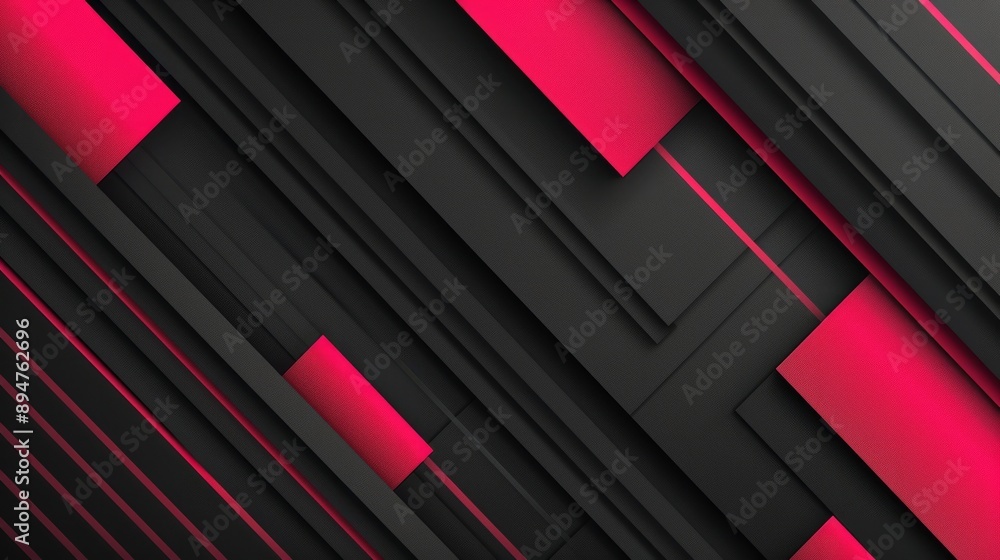 Fototapeta premium Pink abstract background with golden lines. Abstract geometric shapes. Futuristic background design.