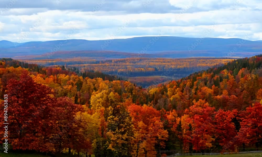 An autumn landscape with a valley view 4K Video An autumn landscape with a valley view 4K Video