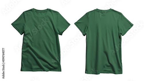 Wallpaper Mural Green T-Shirt Front and Back Mockup on Transparent Background PNG - Shirt Clothing Fashion Blank Template Design Clothes Cotton Clothes Plain Textile Wear Top Tee
 Torontodigital.ca