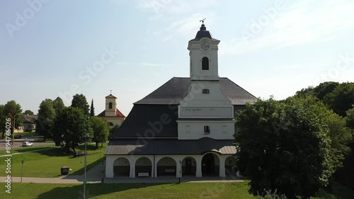 landscape, village, europe, architecture, city, town, house, panorama, sky, view, nature, travel, mountain, hill, church, river, green, tourism, houses, countryside, valley, rural, trees, old, Presov,