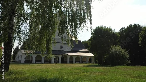 landscape, village, europe, architecture, city, town, house, panorama, sky, view, nature, travel, mountain, hill, church, river, green, tourism, houses, countryside, valley, rural, trees, old, Presov,