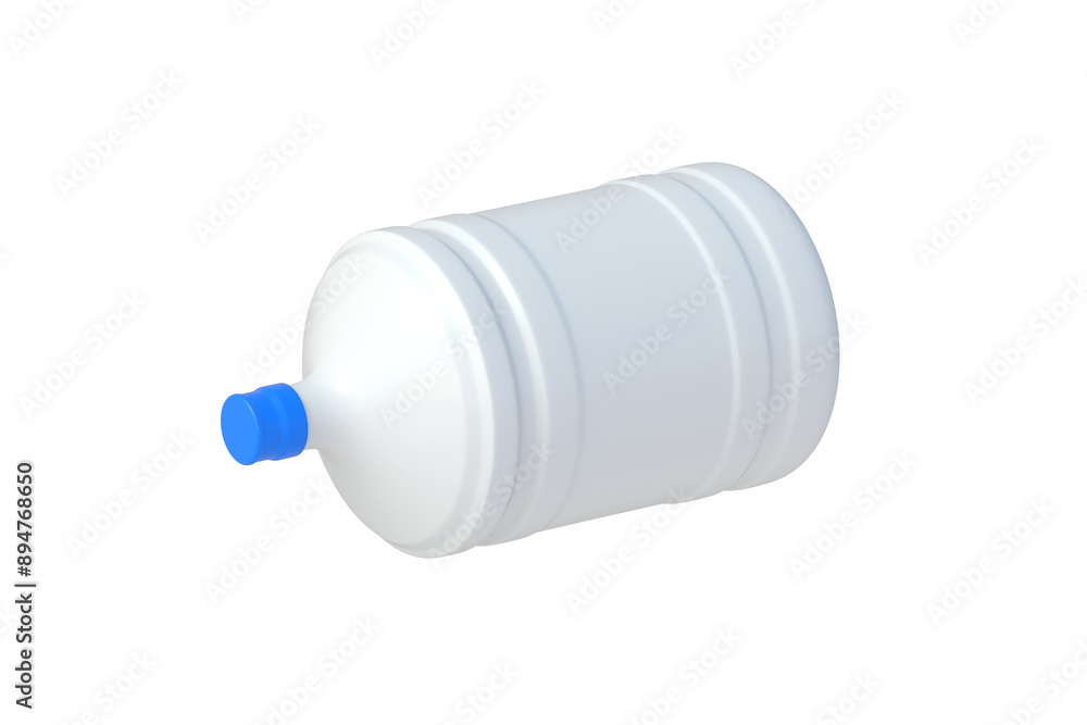 Opaque bottle with potable water for cooler isolated on white background. Top view. 3d render Opaque bottle with potable water for cooler isolated on white background. Top view. 3d render
