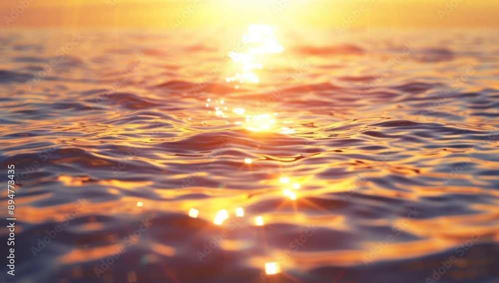 Golden Sunset Reflection on Rippling Water Golden Sunset Reflection on Rippling Water