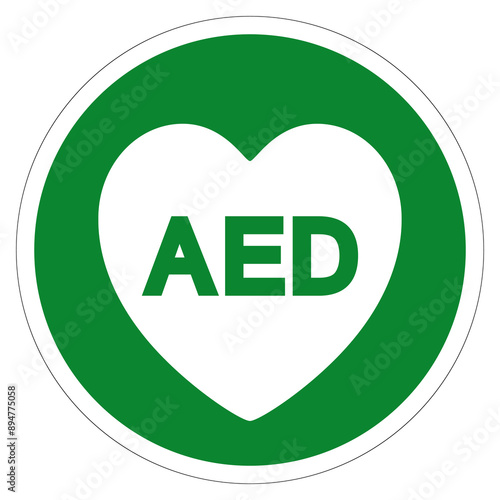 AED Automated External Defibrillator Symbol Sign, Vector Illustration, Isolate On White Background Label .EPS10