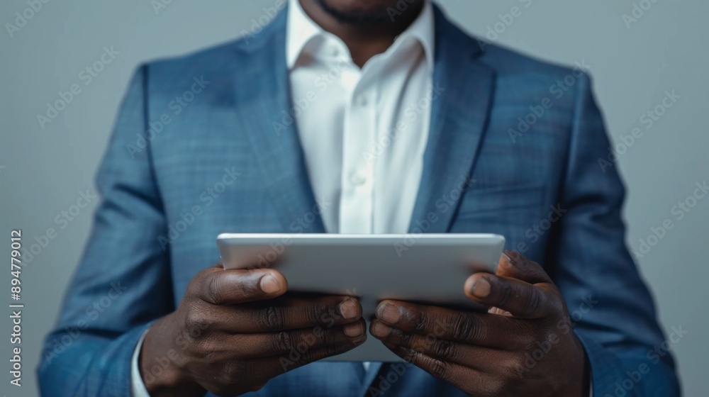 Businessman using tablet device Businessman using tablet device