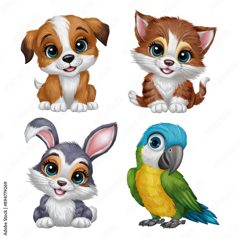 Fototapeta premium Adorable Animal Friends