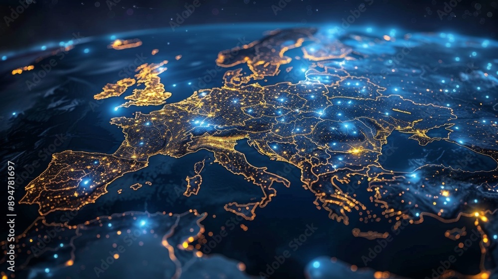 Nighttime Europe from Space Nighttime Europe from Space
