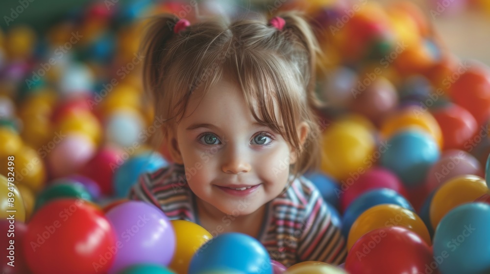 Child playing in ball pit Child playing in ball pit