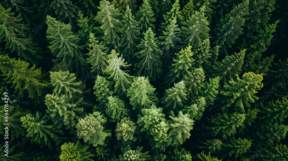 Aerial View of Lush Evergreen Forest Aerial View of Lush Evergreen Forest