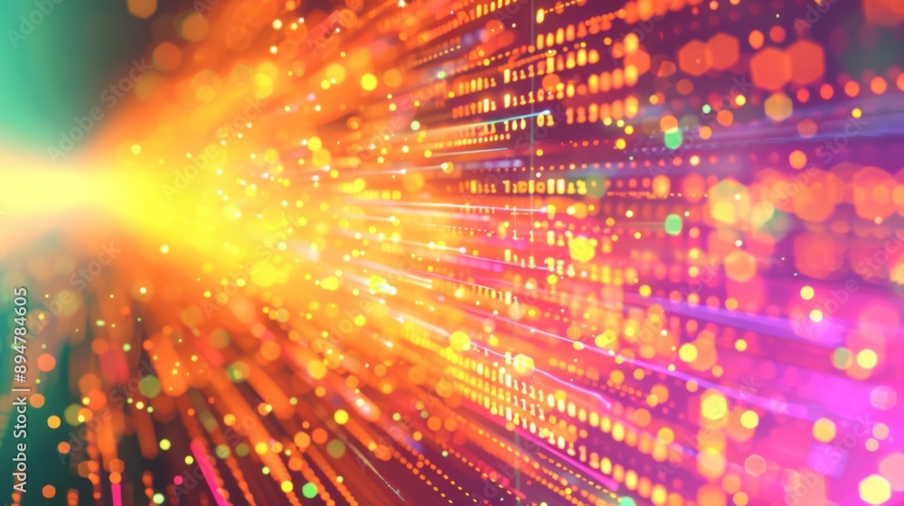 Fototapeta premium Abstract Tech Glowing Lights Background