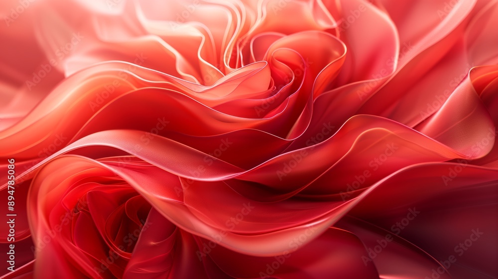 Fototapeta premium Luxury Floral Abstract Background With Rose Inspired Fabric Waves And Romantic Visual Depth