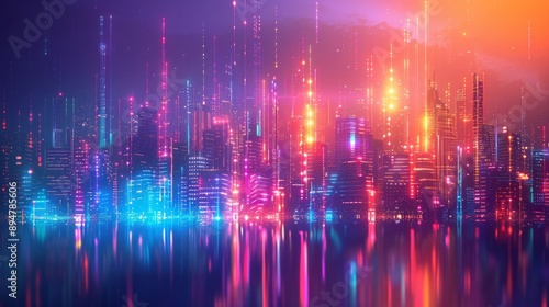 Futuristic Neon Cityscape © Sandu