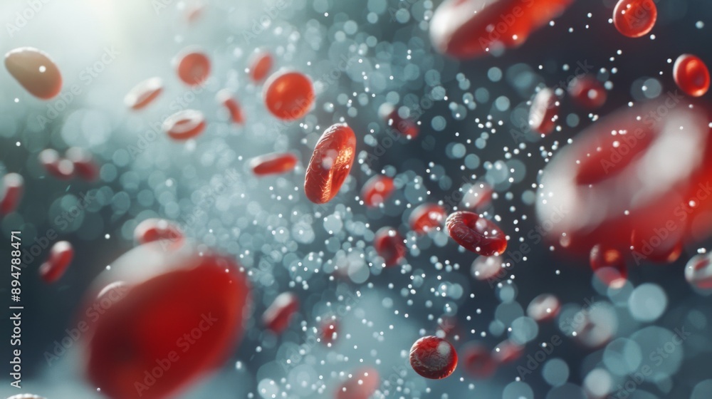 Red blood cells and plasma in motion Red blood cells and plasma in motion