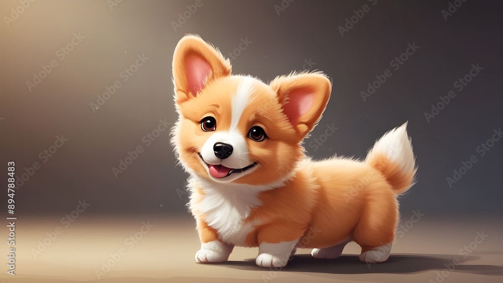 Easy to Draw, hilarious, charming, fluffy cartoon of an orange corgi puppy with dotted eyes and a red tongue protruding from its lips in a playful standing position. Beautiful, endearing animal compan Easy to Draw, hilarious, charming, fluffy cartoon of an orange corgi puppy with dotted eyes and a red tongue protruding from its lips in a playful standing position. Beautiful, endearing animal compan