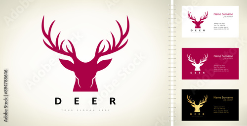 Deer head logo vector. Animal design