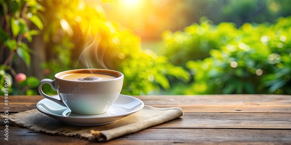 A cup of coffee is on the table Morning breakfast energy vigor caffeine Generative By AI A cup of coffee is on the table Morning breakfast energy vigor caffeine Generative By AI