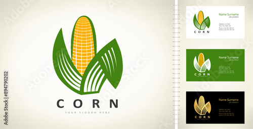 Ear of corn logo vector. Food design