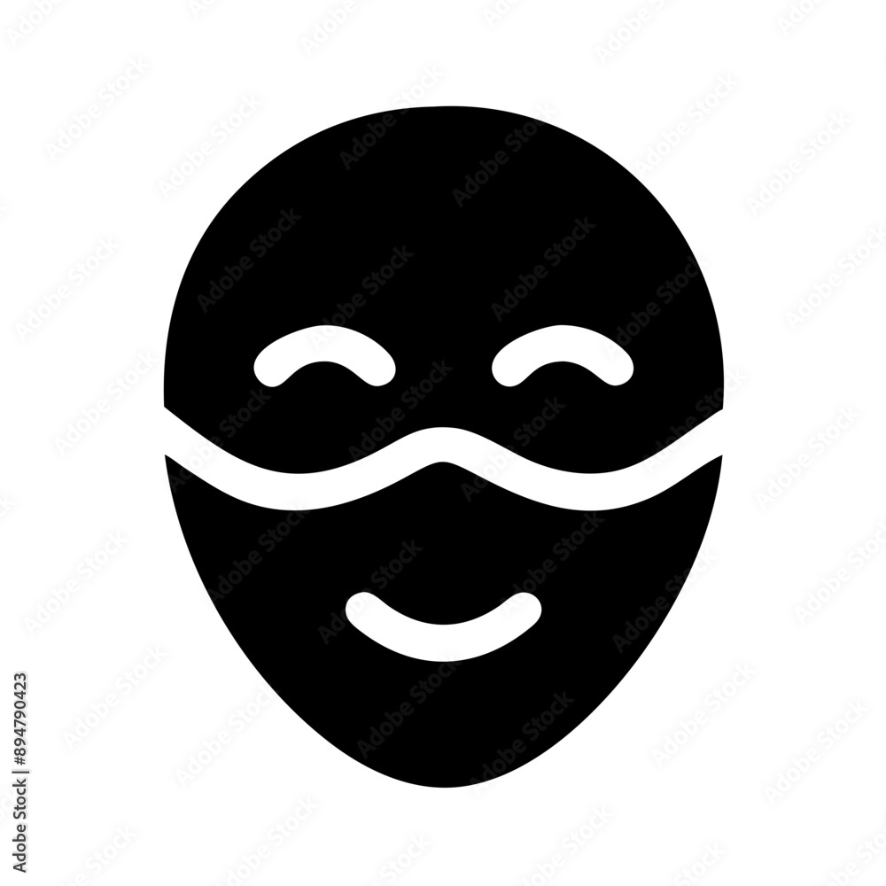 vector Icon of face mask. Minimalist, Black and White vector Icon of face mask. Minimalist, Black and White