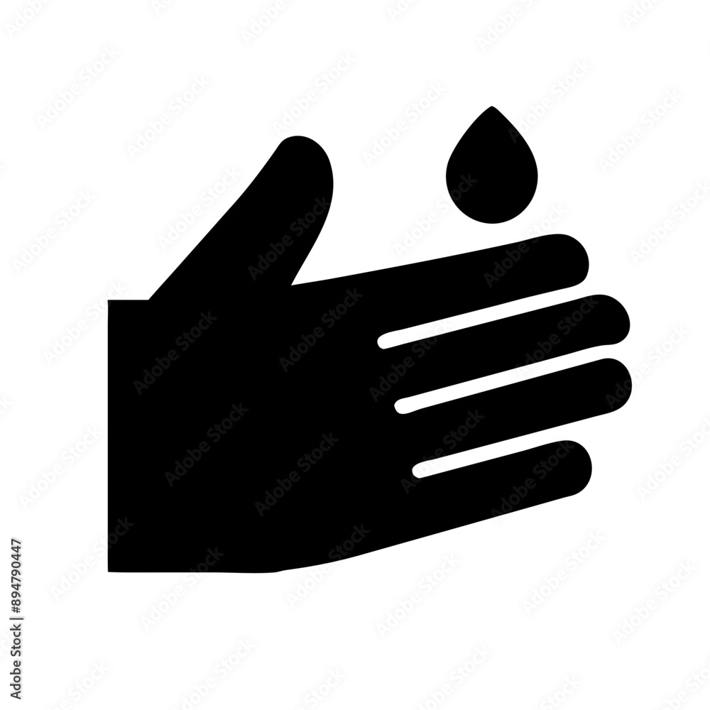 vector Icon of hand washing. Minimalist, Black and White vector Icon of hand washing. Minimalist, Black and White