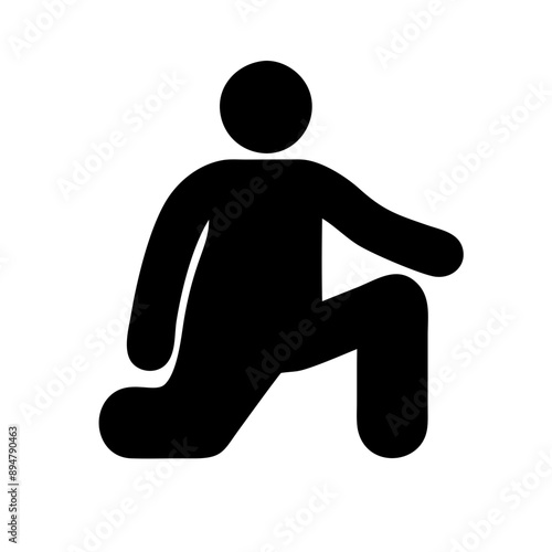 vector Icon of lunge. Minimalist, Black and White