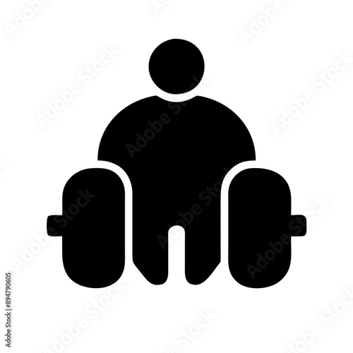 vector Icon of weightlifting. Minimalist, Black and White