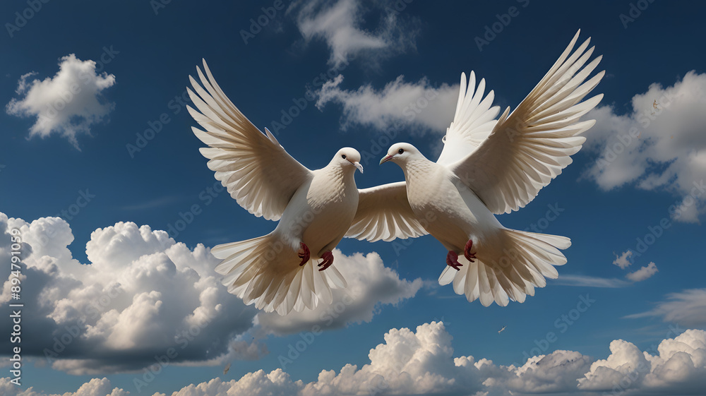 white dove in the sky, ai generated white dove in the sky, ai generated