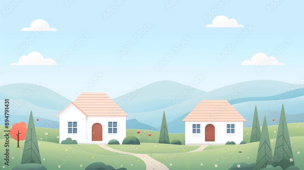 Renewable energy consumption, wind power focus, flat design illustration Renewable energy consumption, wind power focus, flat design illustration