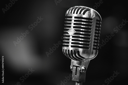 Microphone Vintage Retro Music Sound Mic Old Audio Isolated Chrome