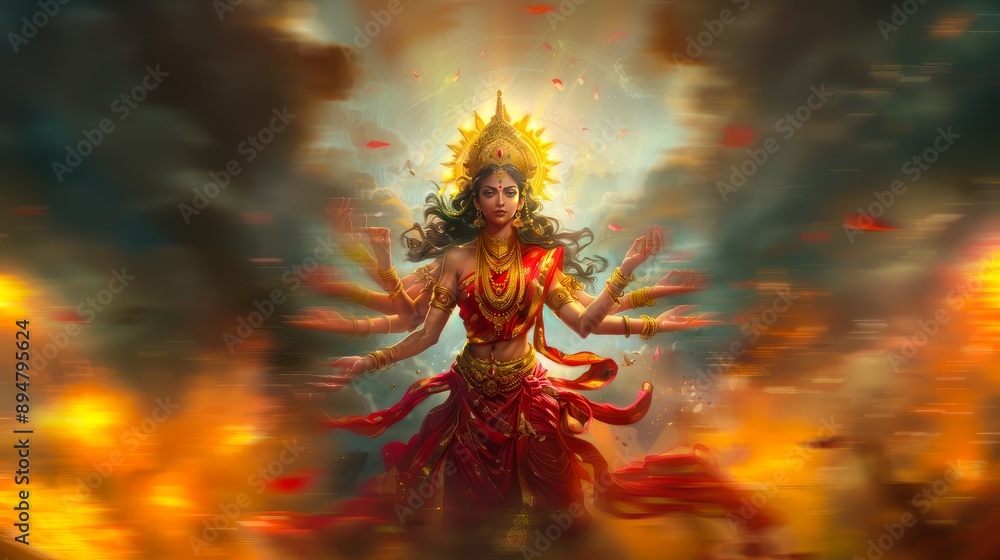 custom made wallpaper toronto digitalgoddess durga wallpaper, an indian beautiful goddess with blurred motion background