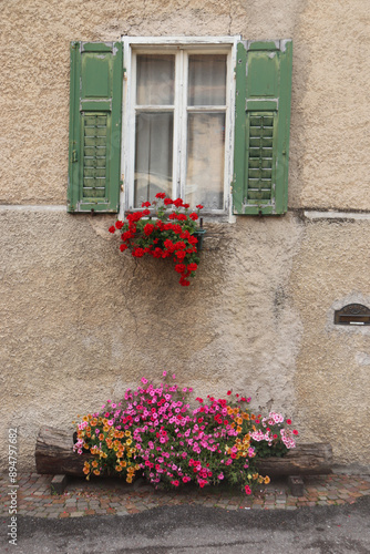 DETAIL OF A MOUNTAIN TOWN IN TRENTINO photo