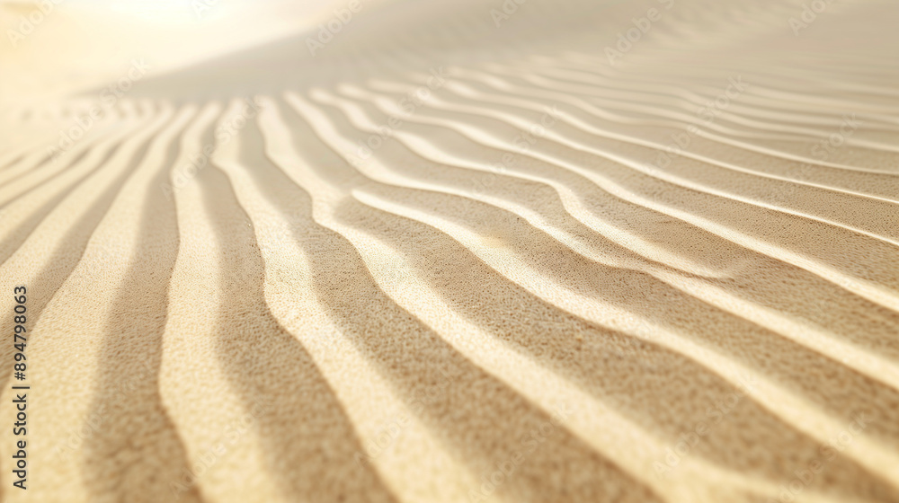 Fototapeta premium The texture of the desert sand is white, with horizontal lines on it