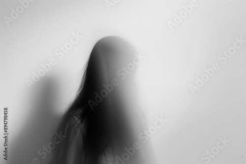 PNG  Mysterious blurred silhouette portrait