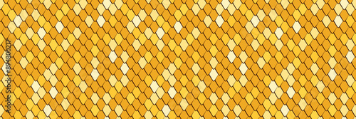 Gold snake, dragon, fish, dinosaur scale texture pattern design. Chinese decoration background
