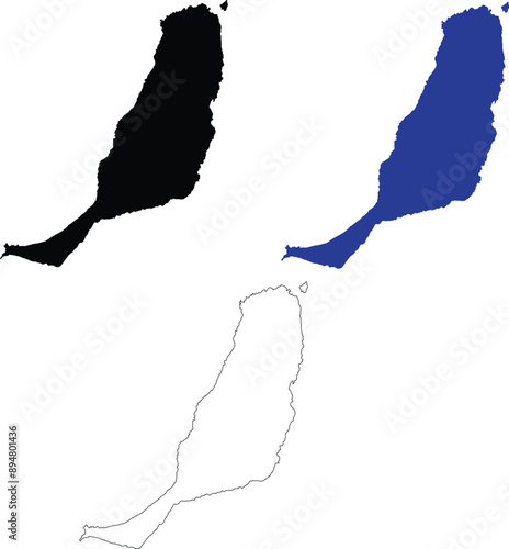 Map of Fuerteventura icon. Fuerteventura Island. Spain region symbol. flat style.