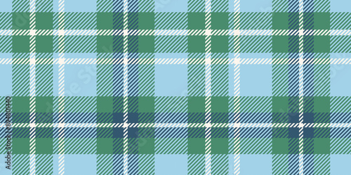 Classic blue, green, and white tartan with intersecting lines, creating a seamless pattern.