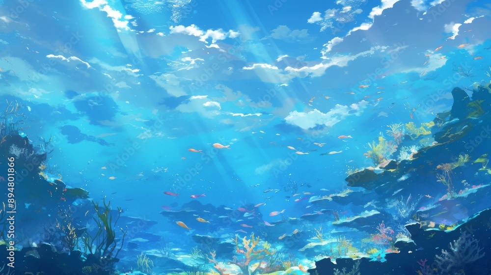 Immerse in Anime, Breathtaking Coral Reef Landscapes. Immerse in Anime, Breathtaking Coral Reef Landscapes.