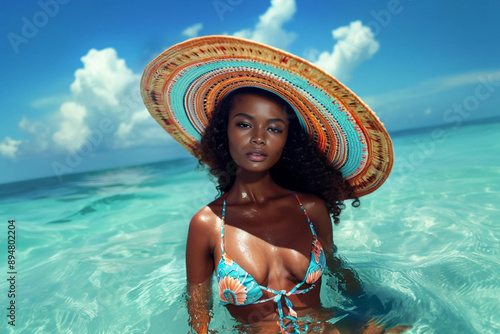 woman in bikini on the beach