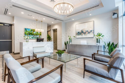 Wallpaper Mural Modern office lobby with sleek furniture and decor. Torontodigital.ca