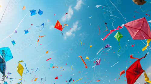 Colorful kites in the sky, ...