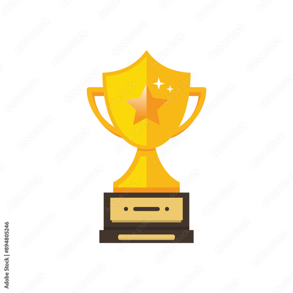 Winner's trophy icon. Trophy Cup Vector Flat Icon on white background, The golden trophy vector is a symbol of victory in a sports event. Winner's trophy icon. Trophy Cup Vector Flat Icon on white background, The golden trophy vector is a symbol of victory in a sports event.