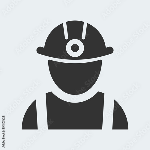Coal Miner or Construction worker icon vector design