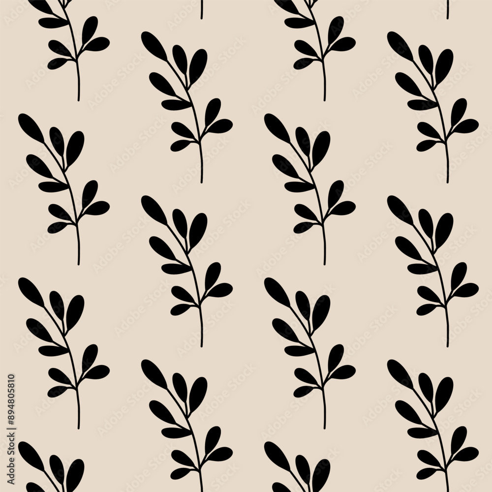 Minimalistic botanical seamless pattern. Vector hand-drawn illustration in doodle style. Perfect for decorations, wallpaper, wrapping paper, fabric. Floral background. Minimalistic botanical seamless pattern. Vector hand-drawn illustration in doodle style. Perfect for decorations, wallpaper, wrapping paper, fabric. Floral background.