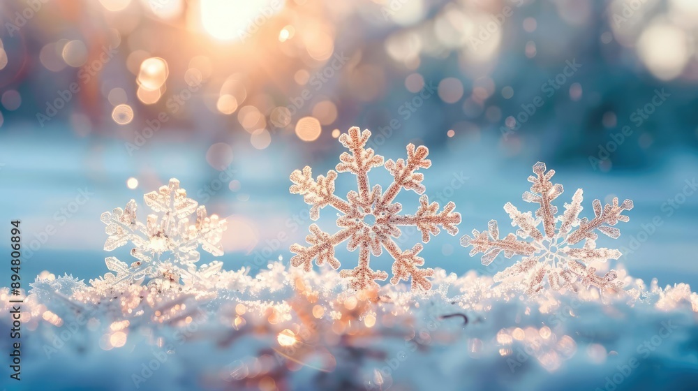 Intricate snowflakes on a frosty window, sparkling in winter sunlight, Snowflakes, Frosty, Winter wonderland