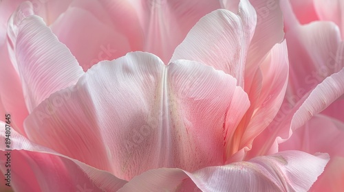 Wallpaper Mural Close-up of a delicate pink tulip with high-quality detail, revealing the intricate texture and subtle color variations of its petals Torontodigital.ca