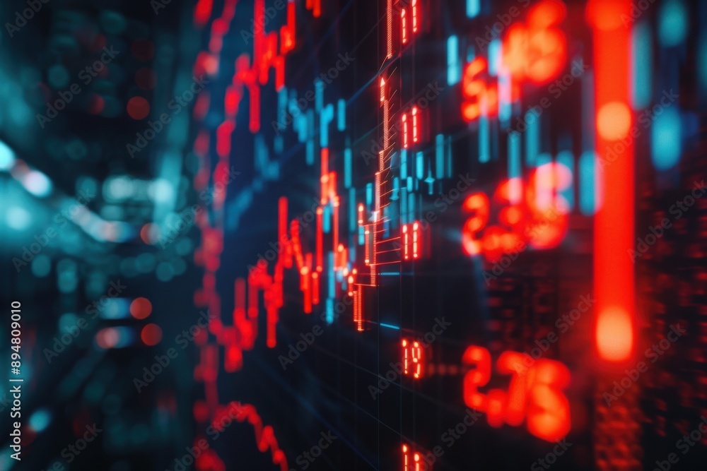 Abstract financial data and stock market graphs Abstract financial data and stock market graphs