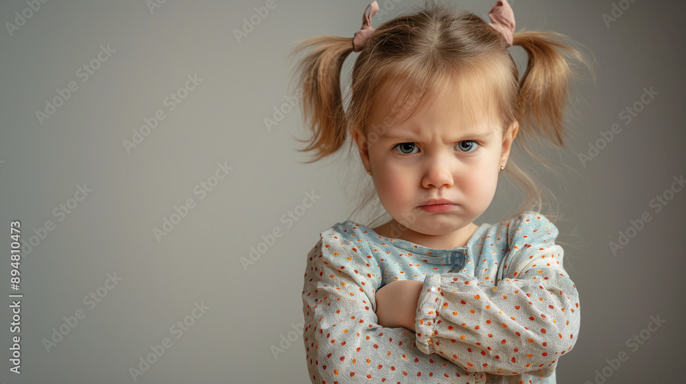 Furious little girl with arms crossed, staring angrily at the camera. Mad female kid, studio shot, unhappy toddler child expressing annoyed and frustrated emotion Furious little girl with arms crossed, staring angrily at the camera. Mad female kid, studio shot, unhappy toddler child expressing annoyed and frustrated emotion