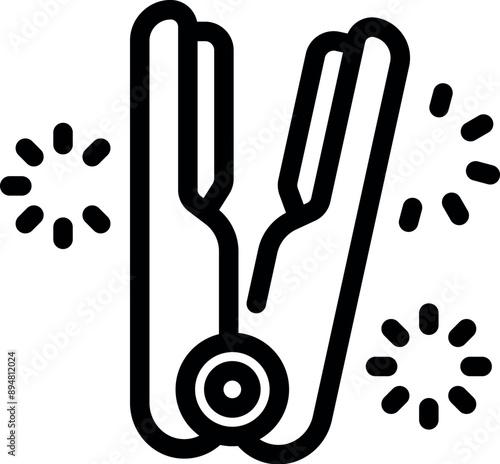 Hair straightener icon representing a hairdressing tool for beauty salons, enabling hairstylists to straighten hair