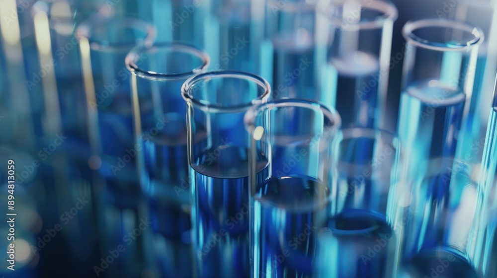 Blue Liquid in Test Tubes Blue Liquid in Test Tubes