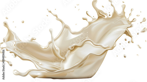 High-resolution image of a milk splash captured in motion, featuring a dynamic and creamy wave, perfect for food and beverage 